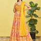 Jyoti Fashion Women's Yellow Chinon Real Mirror with Sequins Thread Embroidered Lehenga Choli & Dupatta | Swadesiicart