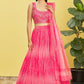 Jyoti Fashion Women's Pink Organza Real Mirror with Sequins Thread Embroidered Lehenga Choli & Dupatta | Swadesiicart