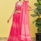 Jyoti Fashion Women's Pink Organza Real Mirror with Sequins Thread Embroidered Lehenga Choli & Dupatta | Swadesiicart