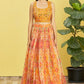 Jyoti Fashion Women's Yellow Organza Real Mirror with Sequins Thread Embroidered Lehenga Choli & Dupatta | Swadesiicart