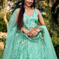 Jyoti Fashion Women's Blue Soft Net Multi Sequins Thread Embroidered Lehenga Choli & Dupatta | Swadesiicart