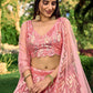 Jyoti Fashion Women's Pink Soft Net Multi Sequins Thread Embroidered Lehenga Choli & Dupatta | Swadesiicart