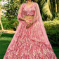 Jyoti Fashion Women's Pink Soft Net Multi Sequins Thread Embroidered Lehenga Choli & Dupatta | Swadesiicart