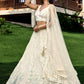 Jyoti Fashion Women's White Soft Net Multi Sequins Thread Embroidered Lehenga Choli & Dupatta | Swadesiicart