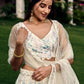 Jyoti Fashion Women's White Soft Net Multi Sequins Thread Embroidered Lehenga Choli & Dupatta | Swadesiicart
