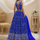 Jyoti Fashion Women's Blue Georgette Sequins Zari Embroidered Lehenga Choli & Dupatta | Swadesiicart