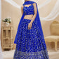 Jyoti Fashion Women's Blue Georgette Sequins Zari Embroidered Lehenga Choli & Dupatta | Swadesiicart