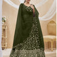 Jyoti Fashion Women's Green Georgette Sequins Zari Embroidered Lehenga Choli & Dupatta | Swadesiicart