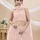 Jyoti Fashion Women's Baby Pink Georgette Sequins Zari Embroidered Lehenga Choli & Dupatta | Swadesiicart
