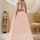 Jyoti Fashion Women's Baby Pink Georgette Sequins Zari Embroidered Lehenga Choli & Dupatta | Swadesiicart