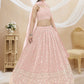 Jyoti Fashion Women's Baby Pink Georgette Sequins Zari Embroidered Lehenga Choli & Dupatta | Swadesiicart