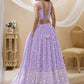 Jyoti Fashion Women's Lavender Georgette Sequins Zari Embroidered Lehenga Choli & Dupatta | Swadesiicart