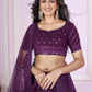 Jyoti Fashion Women's Purple Georgette Sequins Thread Embroidered Lehenga Choli & Dupatta | Swadesiicart