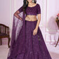 Jyoti Fashion Women's Purple Georgette Sequins Thread Embroidered Lehenga Choli & Dupatta | Swadesiicart