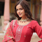 Jyoti Fashion Women's Maroon Chinon Rich Sequins Embroidered Long Anarkali Sets | Swadesiicart