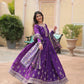 Jyoti Fashion Women's Purple Chinon Rich Sequins Embroidered Long Anarkali Sets | Swadesiicart