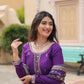 Jyoti Fashion Women's Purple Chinon Rich Sequins Embroidered Long Anarkali Sets | Swadesiicart