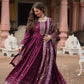 Jyoti Fashion Women's Wine Chinon Rich Sequins Embroidered Long Anarkali Sets | Swadesiicart