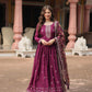 Jyoti Fashion Women's Wine Chinon Rich Sequins Embroidered Long Anarkali Sets | Swadesiicart