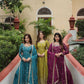 Jyoti Fashion Women's Rama Mehendi & Wine Chinon Rich Sequins Embroidered Combo Kurta Set with Dupatta | Swadesiicart