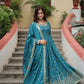 Jyoti Fashion Women's Rama Chinon Rich Sequins Embroidered Kurta Set with Dupatta | Swadesiicart