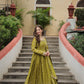 Jyoti Fashion Women's Mehendi Chinon Rich Sequins Embroidered Kurta Set with Dupatta | Swadesiicart