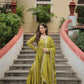 Jyoti Fashion Women's Mehendi Chinon Rich Sequins Embroidered Kurta Set with Dupatta | Swadesiicart