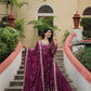Jyoti Fashion Women's Wine Chinon Rich Sequins Embroidered Kurta Set with Dupatta | Swadesiicart