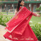 Jyoti Fashion Women's Red Faux Blooming Sequins Zari Embroidered Long Anarkali Sets | Swadesiicart