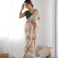 Jyoti Fashion Women's Off-White Georgette Printed Designer Saree with Blouse | Swadesiicart