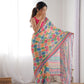 Jyoti Fashion Women's Multicolor Chinon Print with Mirror Work Designer Saree with Blouse | Swadesiicart