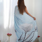 Jyoti Fashion Women's Sky Blue Chinon Print with Mirror Work Designer Saree with Blouse | Swadesiicart