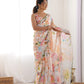 Jyoti Fashion Women's Multicolor Chinon Print with Mirror Work Designer Saree with Blouse | Swadesiicart