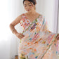 Jyoti Fashion Women's Multicolor Chinon Print with Mirror Work Designer Saree with Blouse | Swadesiicart