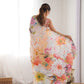 Jyoti Fashion Women's Multicolor Chinon Print with Mirror Work Designer Saree with Blouse | Swadesiicart