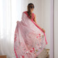 Jyoti Fashion Women's Pink Chinon Print with Mirror Work Designer Saree with Blouse | Swadesiicart