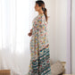 Jyoti Fashion Women's Multicolor Chinon Print with Mirror Work Designer Swadesiicart with Blouse