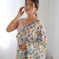 Jyoti Fashion Women's Multicolor Chinon Print with Mirror Work Designer Swadesiicart with Blouse