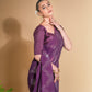 Jyoti Fashion Women's Wine Georgette Sequins Embroidered Designer Saree with Blouse | Swadesiicart