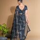 Jyoti Fashion Women's Black Georgette Sequins Embroidered Designer Saree with Blouse | Swadesiicart