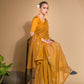 Jyoti Fashion Women's Mustard Georgette Sequins Embroidered Designer Saree with Blouse | Swadesiicart