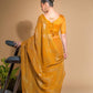 Jyoti Fashion Women's Mustard Georgette Sequins Embroidered Designer Saree with Blouse | Swadesiicart