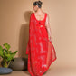 Jyoti Fashion Women's Red Georgette Sequins Embroidered Designer Saree with Blouse | Swadesiicart