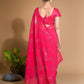 Jyoti Fashion Women's Pink Georgette Sequins Embroidered Designer Saree with Blouse | Swadesiicart