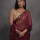 Jyoti Fashion Women's Maroon Chiffon Mirror Work Designer Saree with Blouse | Swadesiicart