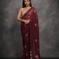 Jyoti Fashion Women's Maroon Chiffon Mirror Work Designer Saree with Blouse | Swadesiicart