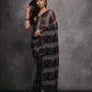 Jyoti Fashion Women's Grey Chiffon Mirror Work Designer Saree with Blouse | Swadesiicart