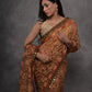 Jyoti Fashion Women's Brown Chiffon Mirror Work Designer Saree with Blouse | Swadesiicart