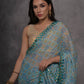 Jyoti Fashion Women's Sky Blue Chiffon Mirror Work Designer Saree with Blouse | Swadesiicart
