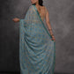 Jyoti Fashion Women's Sky Blue Chiffon Mirror Work Designer Saree with Blouse | Swadesiicart